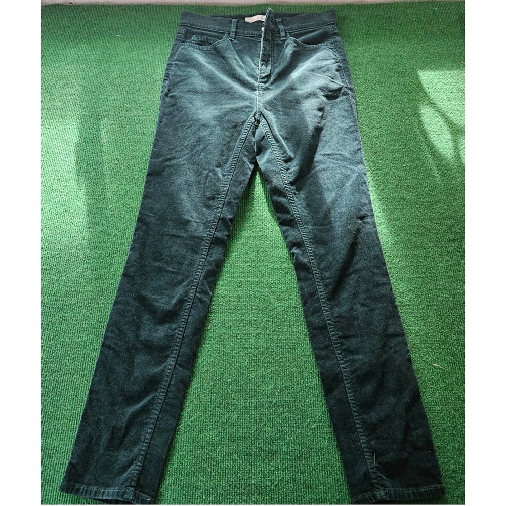 LOFT Forest Green Corduroy Slim Leg Pants Womens Size 26 2 Mid Rise Casual